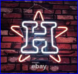 14x14 Houston Astros Neon Sign Lamp Light Visual Collection Beer Bar L