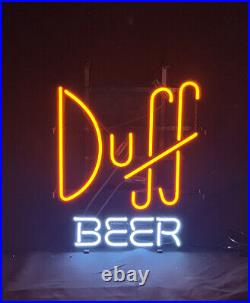 17 Orange Duff Beer White Glass Neon Sign Store Bar Man Cave Glass Wall Decor