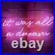 17 inches It Was All A Dream Purple Real Neon Sign Beer Bar Light Home Decor