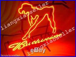 17X14 BUDWEISER BUD LIGHT SEXY LADY GIRL Handcraft Beer Bar Real Neon Light Sign
