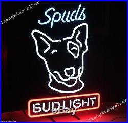 17X14 Inche NEW Spuds Mackenzie Bud Light Budweiser NEON SIGN BEER BAR PUB LIGHT