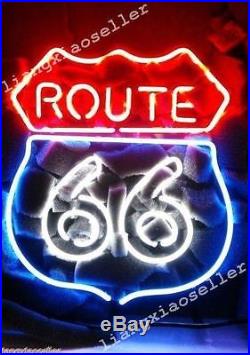 17X14 Rare HISTORIC ROUTE 66 Handcrafted BEER BAR NEON LIGHT SIGN PUB DISPLAY