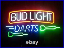 17x14 Bud Light Darts Neon Sign Light Budweiser Beer Bar Pub Wall Hanging Art
