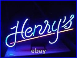 17x14 Henry's Beer Neon Sign Beer Bar Pub Gift Light Lamp Artwork Glass Decor