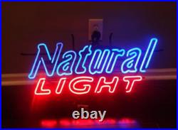 17x14 Natural Light Beer Neon Sign Light Lamp Real Glass Handmade Bar Y1