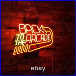 17x14Back to the Arcade Neon Sign Light Beer Bar Pub Game Room Wall Hanging