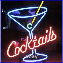 17x14Cocktails Martini Neon Sign Light Beer Bar Pub Party Home Room Wall Decor