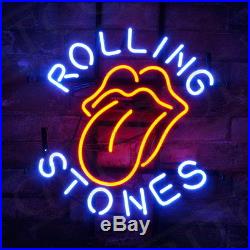 18x14ROLLING STONES Neon Sign Light Beer Bar Pub Studio Party Wall Decor Gift