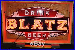 1940's DRINK BLATZ BEER Porcelain Neon Single-Sided Sign Watch Video