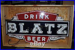 1940's DRINK BLATZ BEER Porcelain Neon Single-Sided Sign Watch Video
