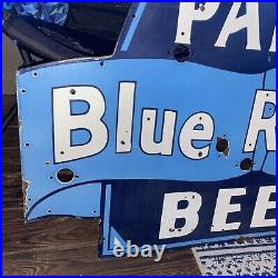1940s Pabst Blue Ribbon Beer Neon Porcelain Sign
