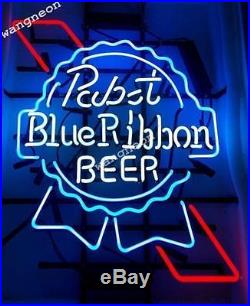 19X15 Inches Pabst Blue Ribbon PBR Neon Sign Beer Bar Light FREE SHIPING