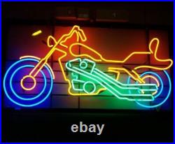 19x15 Motorcycles Beer Bar Decor Artwork Neon Sign Light Lamp Real Glass