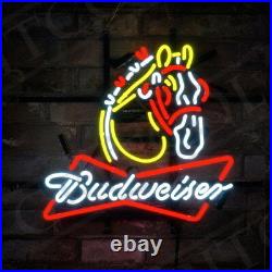 19x15Budweiser Clydesdale Neon Sign Light Beer Bar Pub Wall Poster Room Decor