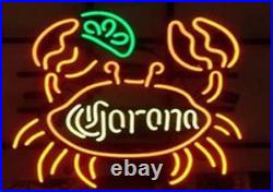 19x15Corona Crab Neon Sign Light Beer Bar Pub Wall Hanging Handcraft Artwork