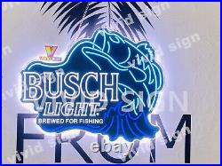 20 Busch Light Beer Bass Fish Brewed 2D LED Vivid Printing Neon Sign Light Lamp