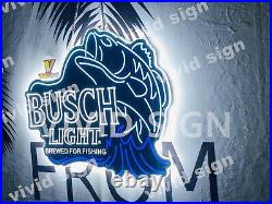 20 Busch Light Beer Bass Fish Brewed 2D LED Vivid Printing Neon Sign Light Lamp