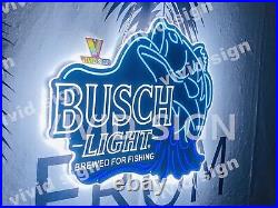 20 Busch Light Beer Bass Fish Brewed 2D LED Vivid Printing Neon Sign Light Lamp