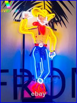 20 Las Vegas Cowboy Neon Sign Light Lamp HD Vivid Printing Beer Bar Club JY