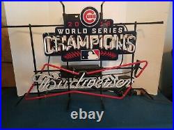 2016 Budweiser beer chicago Cubs world series champs neon light up sign rare