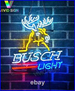 20x16 Busch Light Deer Elk Moose Beer Neon Light Sign Lamp Acrylic Bar Pub