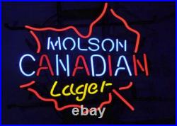 20x16 Canadian Beer Lager Leaf Neon Sign Lamp Light Visual Man Cave Glass LY