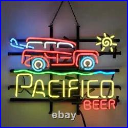 20x16 Cerveza Pacifico Beer Woody Wagon Sun Neon Sign Lamp Light Bar Pub LY