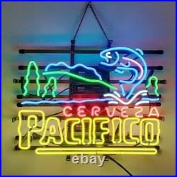 20x16 Cerveza Pacifico Fish Beer Neon Sign Light Lamp Room Bar Club Garage