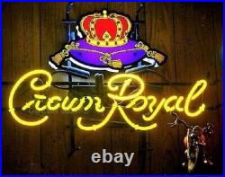 20x16 Crown Royal Logo Neon Sign Light Lamp Visual Collection Beer Bar Decor L