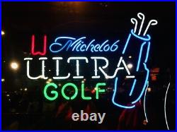 20x16 Michelob Ultra Golf Bag Beer Bar Neon Light Sign Lamp Visual Display