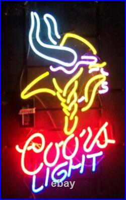20x16 Minnesota Vikings Light Beer Neon Sign Lamp Man Cave Bar Decor Pub JY 20x16 Minnesota Vikings Light Beer Neon Sign Lamp Man Cave Bar Decor Pub JY