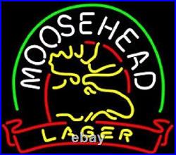 20x16 Moosehead Lager Beer Logo Neon Sign Lamp Light Visual Pub Glass Bar LY