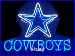 20x16 New Dallas Cowboys Neon Sign Real Glass Handmade Beer Bar Sign US Stock