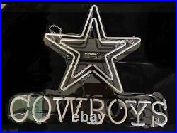 20x16 New Dallas Cowboys Neon Sign Real Glass Handmade Beer Bar Sign US Stock