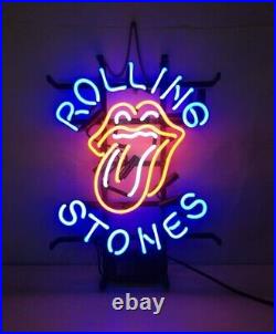 20x16 New Rolling Stones Tongue Neon Light Sign Lamp Beer Bar Man Cave Artwork