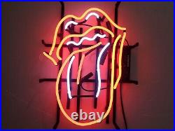 20x16 Rolling Stones Tongue Neon Sign Lamp Light Visual Beer Bar Gift Pub LY