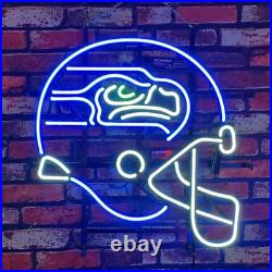 20x16 Seattle Seahawks Helmet Neon Sign Lamp Light Visual Beer Bar Pub LY