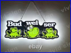 20x8 Bvdweiser Beer Frog LED Lighted Sign 3D Vivid Print Neon Beer Lamp