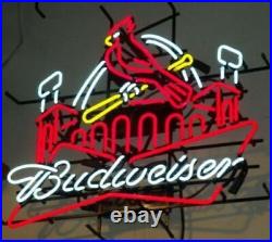 24 Cardinals Stadium Neon Sign Light Beer Bar Pub Lamp Glass Decor Artwork