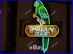 24 Inches Polly Gas & Oil Station Business Sign REAL NEON SIGN BEER BAR LIGHT