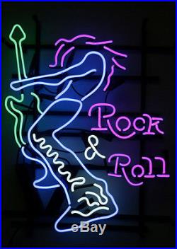 24X20New Rock'N'Roll Neon Sign Light Beer Bar Pub Wall Poster Rock Club Decor