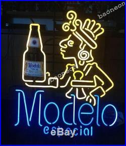 24X22 HUGE Modelo Especial BEER BAR LIGHT REAL GLASS NEON SIGN FREE SHIPPING