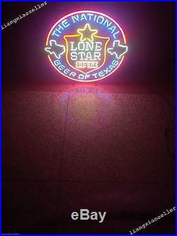 24X24 New Rare LONE STAR The National Beer of Texas NEON SIGN BEER BAR PUB LIGHT