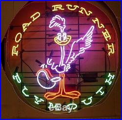 24X24 Road Runner Plymouth Car Dealer Real Neon Sign Beer Light Fast Ship