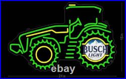 24x15 Farm Tractor Busch Light Beer LED Neon Light Lamp Sign With Dimmer-US