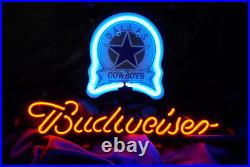 24x20 Dallas Cowboys Logo Beer Light Neon Sign Lamp Visual Man Cave Poster L