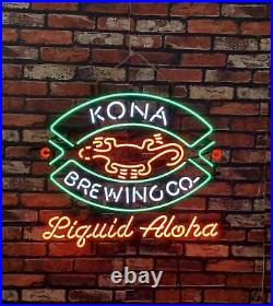 24x20 Kona Brewing Neon Beer Bar Sign Glass Wall Shop Artwork Neon Light