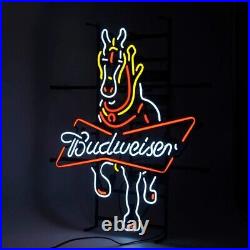 24x20Bud Horse Neon Sign Light Beer Bar Pub Wall Decor Handmade Visual Artwork