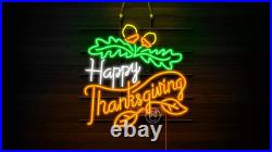 24x24 Happy Thanksgiving Light Lamp Neon Sign Decor Collection Beer Bar L