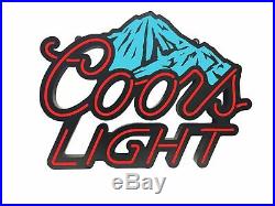 28 x 22 COORS LIGHT BEER Blue Mountains NEON LED Sign MANCAVE BAR GARAGE